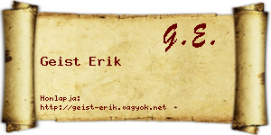 Geist Erik névjegykártya